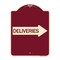 Signmission Deliveries With Right Arrow Heavy-Gauge Aluminum Architectural Sign, 24" x 18", BU-1824-24362 A-DES-BU-1824-24362 - alternate 1